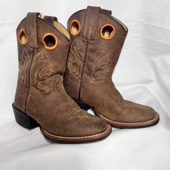 Masterson Boot Company-Style RB2011C-Size 11-Tan/Orange Leather-Pull Taps-Boys - Picture 4 of 16
